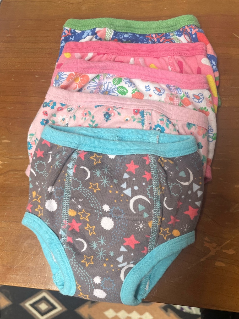 Girls' Assorted Color Training Underwear - Pink, Gray, Aqua